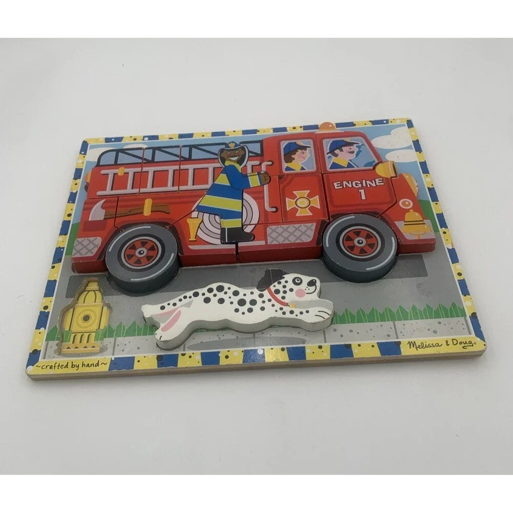 melissa and doug puzzles lot of 3 each broad is missing 1 piece